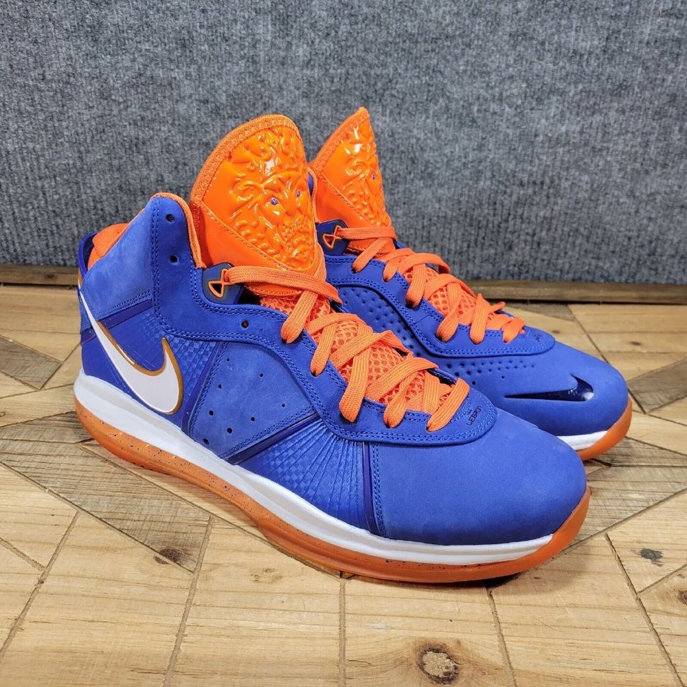 Nike Men's Athletic Shoes Blue and Orange High-Tops